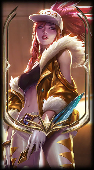 Prestige K/DA Akali loading screen from the Classic client