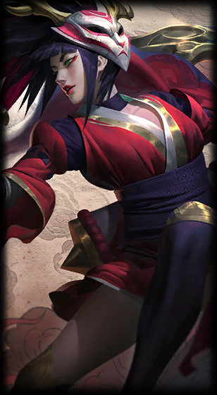 Blood Moon Akali loading screen from the Classic client