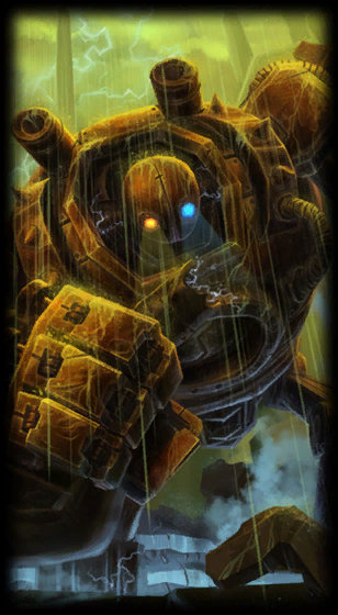 Rusty Blitzcrank loading screen from the Classic client