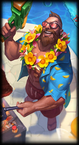 Pool Party Gangplank loading screen from the Classic client