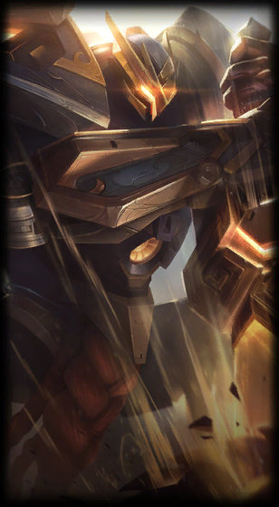 Prestige Mecha Kingdoms Garen loading screen from the Classic client