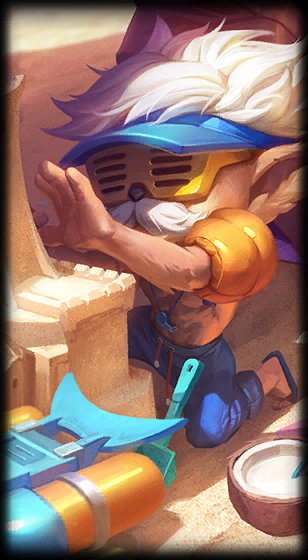 Pool Party Heimerdinger loading screen from the Classic client