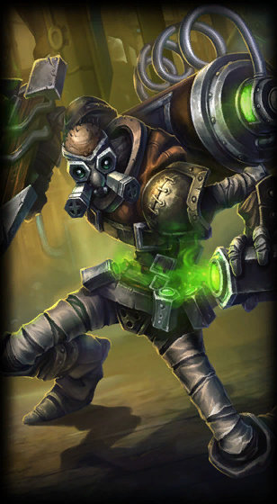 Hextech Singed loading screen from the Classic client